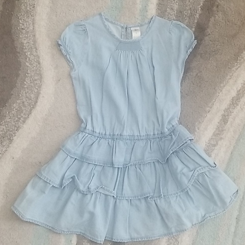 NWOT Girls Chambray 3 Tiered Dress